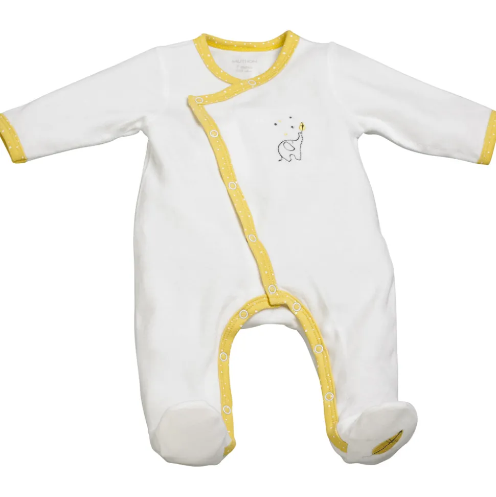 Pyjama velours babyfan blanc/jaune