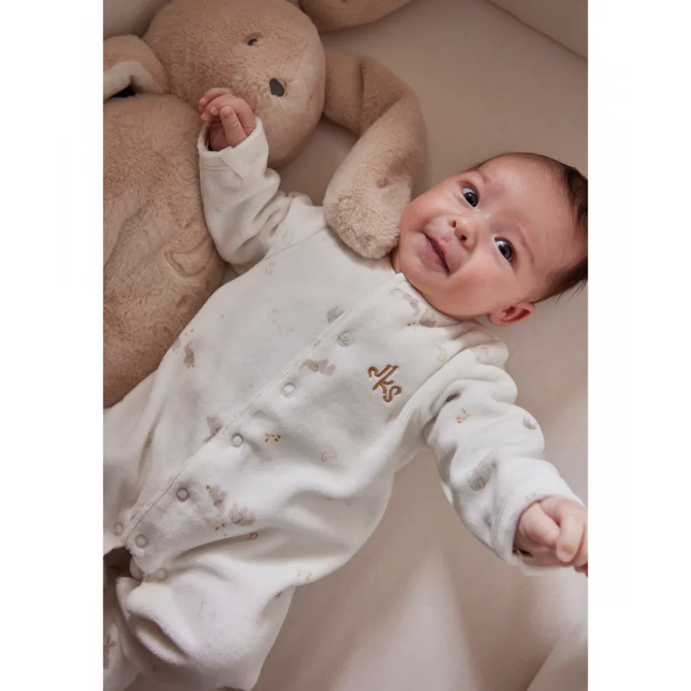 Pyjama velours 1 mois bali, moka & snow