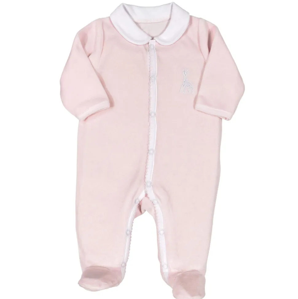 Pyjama velours sophie la girafe 0 mois rose