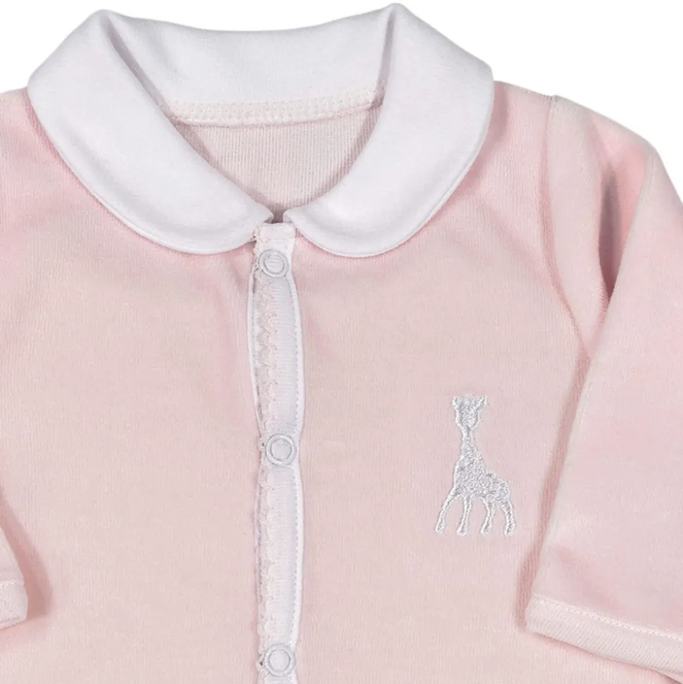 Pyjama velours sophie la girafe 0 mois rose