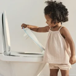 Réducteur de toilette blanc et turquoise