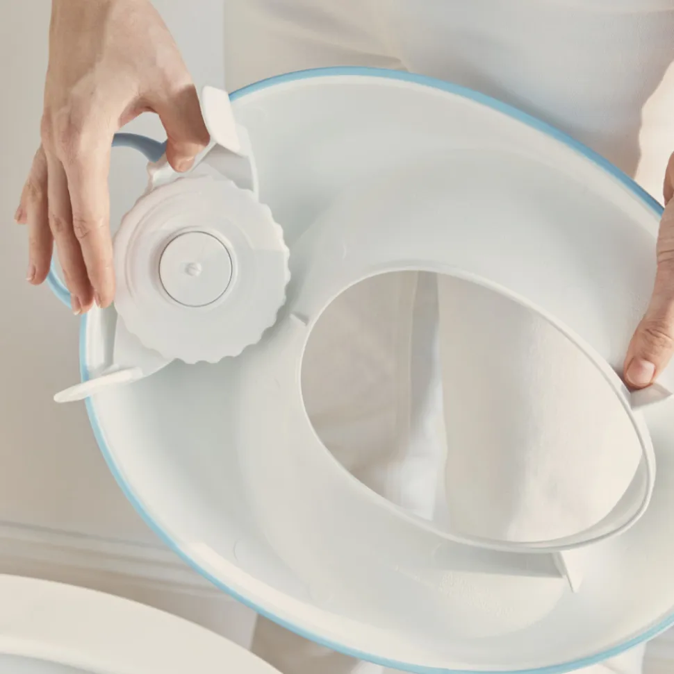 Réducteur de toilette blanc et turquoise