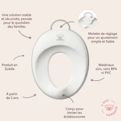 Réducteur de toilette blanc et gris