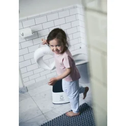 Réducteur de toilette blanc et gris