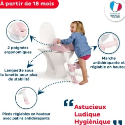Réducteur de toilette kiddyloo rose poudré