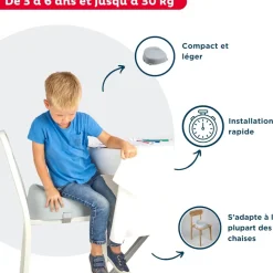 Rehausseur de chaise easy gris velours