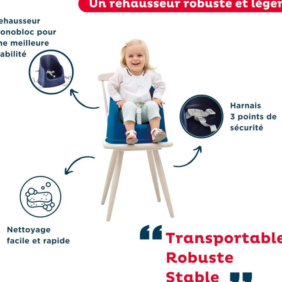 Rehausseur de chaise tudi bleu océan