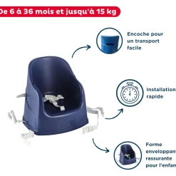 Rehausseur de chaise tudi bleu océan