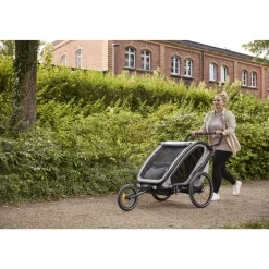 Remorque de vélo byke n walk duo dark green