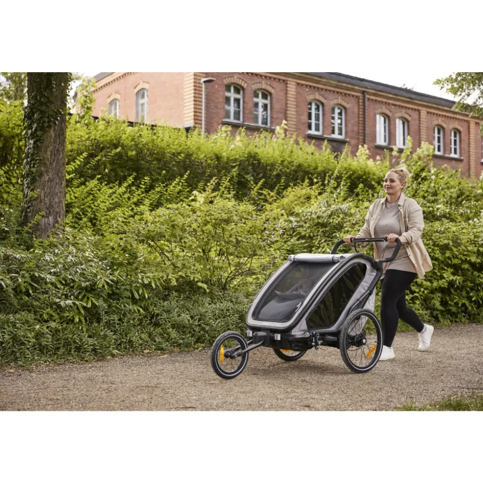 Remorque de vélo byke n walk duo dark green