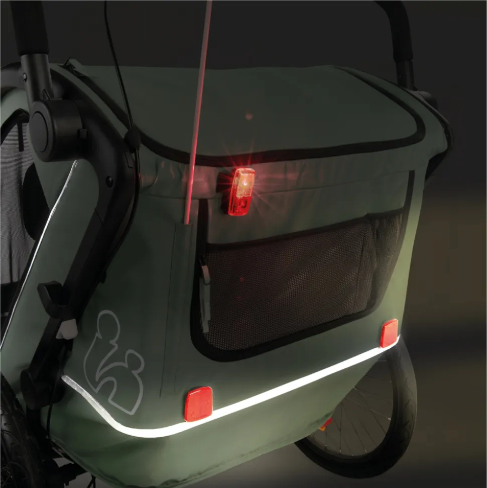 Remorque de vélo byke n walk duo dark green