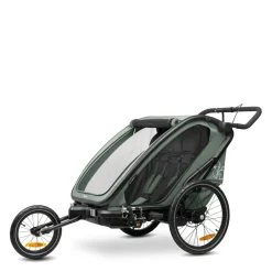 Remorque de vélo byke n walk duo dark green