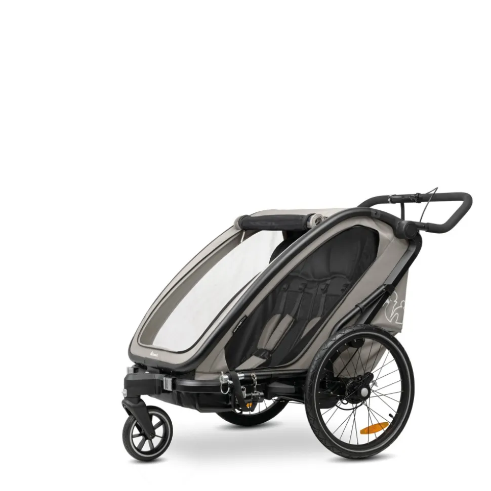Remorque de vélo dryk duo light grey