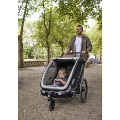 Remorque de vélo dryk duo light grey