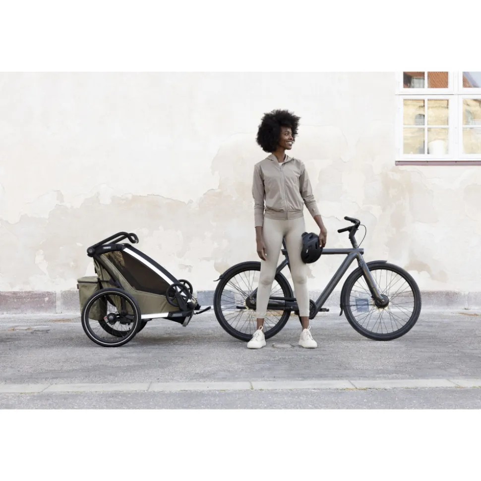Remorque pour vélo chariot cross 2 faded khaki