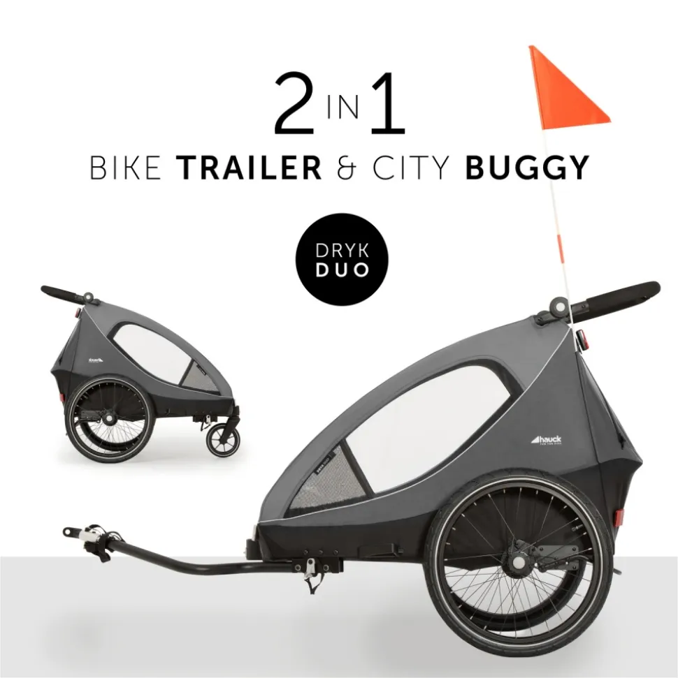 Remorque pour vélo dryk duo grey