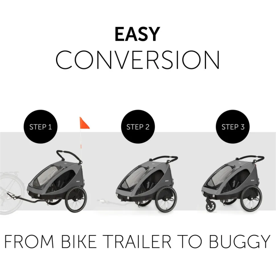 Remorque pour vélo dryk duo grey