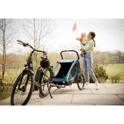 Remorque à vélo dryk duo ocean green