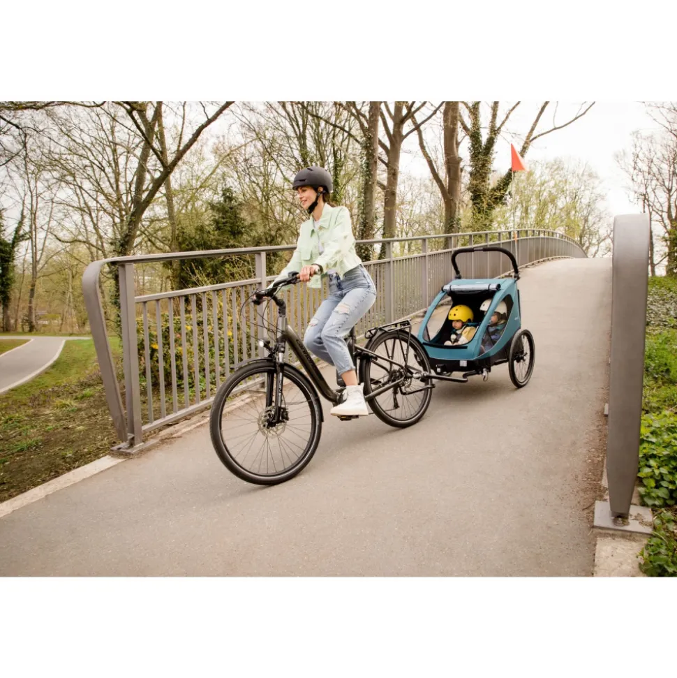 Remorque à vélo dryk duo ocean green