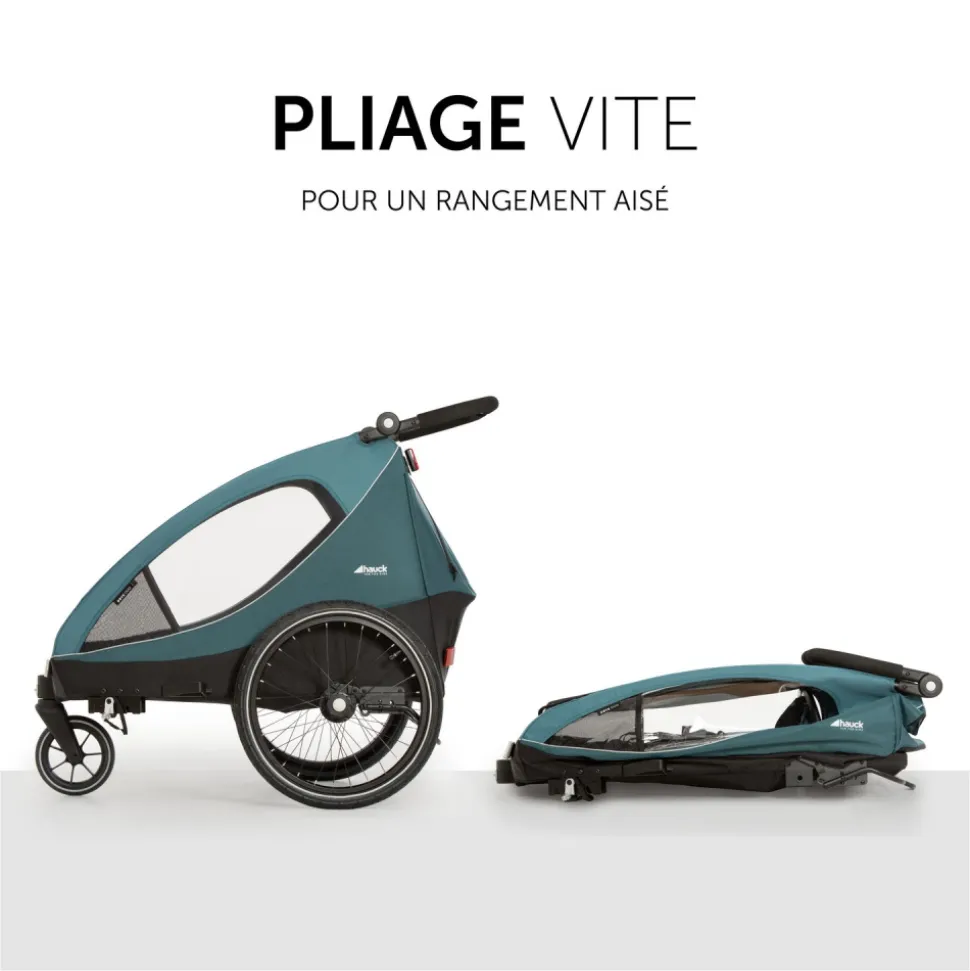 Remorque à vélo dryk duo ocean green