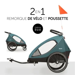 Remorque à vélo dryk duo ocean green