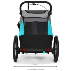 Remorque vélo enfant 3en1 nava bleu