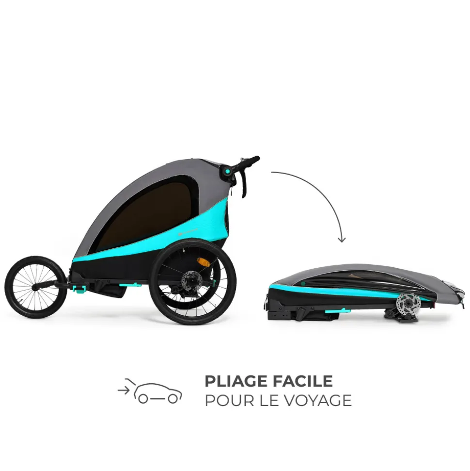 Remorque vélo enfant 3en1 nava bleu