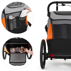 Remorque vélo enfant 3en1 nava orange