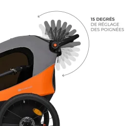 Remorque vélo enfant 3en1 nava orange