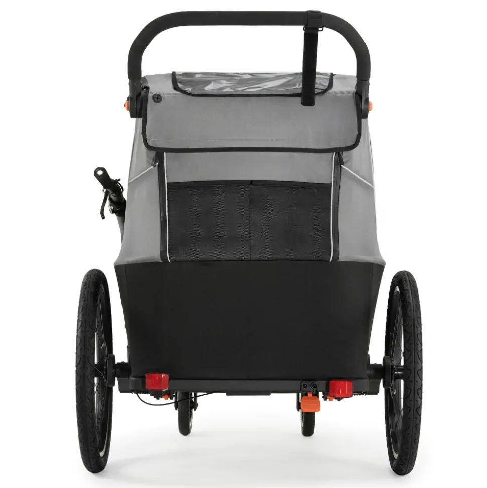 Remorque vélo enfant 2en1 nava walk gris
