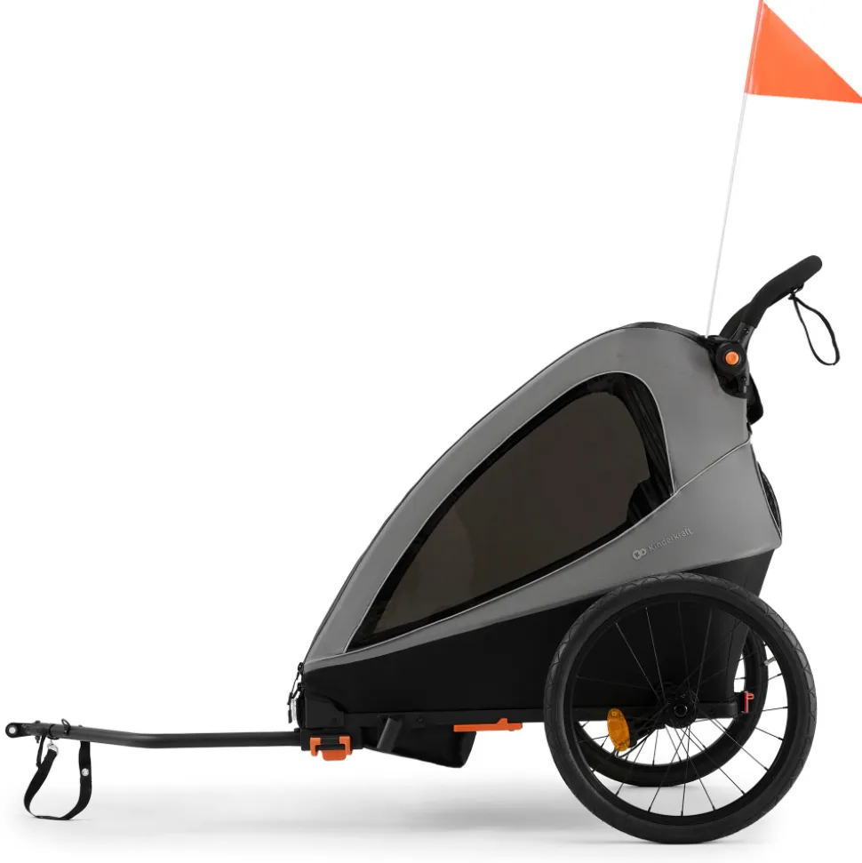 Remorque vélo enfant 2en1 nava walk gris