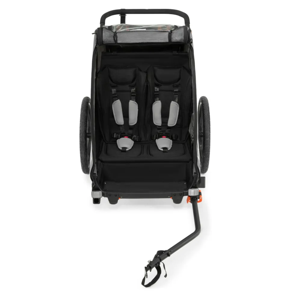 Remorque vélo enfant 2en1 nava walk gris