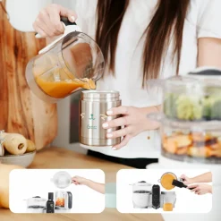 Robot cuiseur bébé nutribaby+ blanc avec boîte repas thermos 350 ml