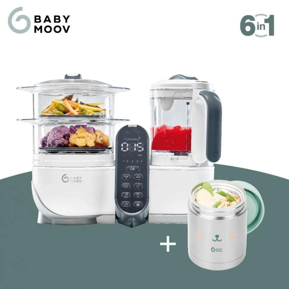 Robot cuiseur bébé nutribaby+ blanc avec boîte repas thermos 350 ml