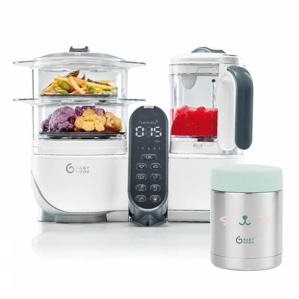 Robot cuiseur bébé nutribaby+ blanc avec boîte repas thermos 350 ml