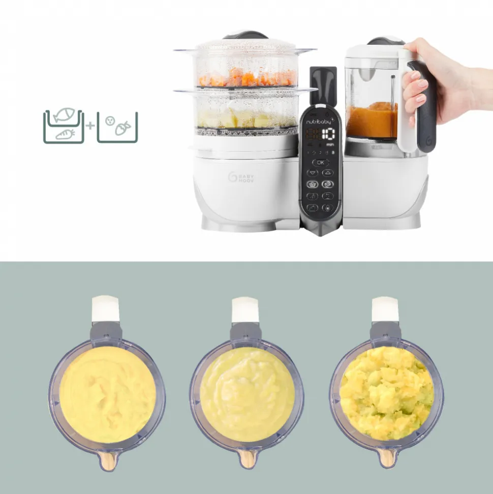 Robot cuiseur bébé nutribaby+ blanc avec boîte repas thermos 350 ml