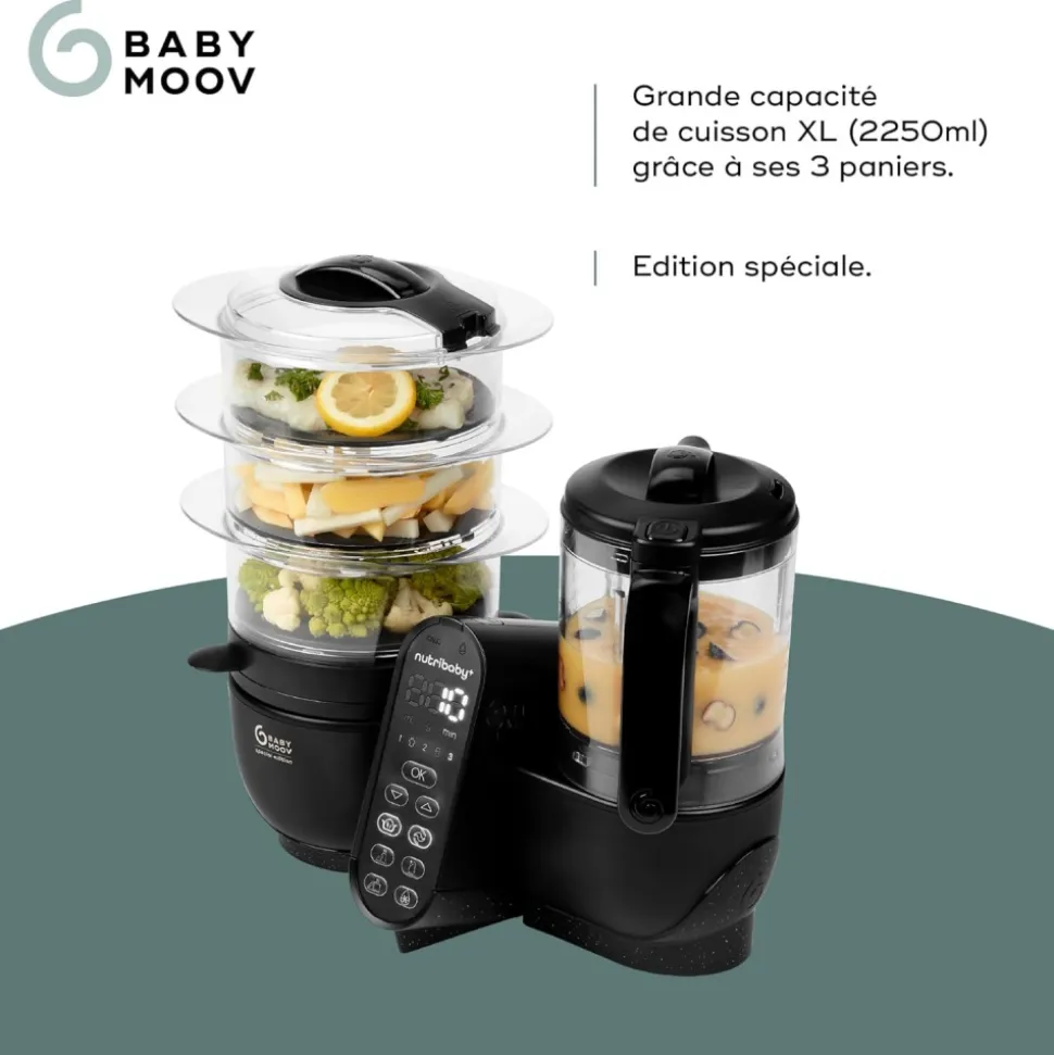 Robot culinaire multifonctions nutribaby + xl mineral black