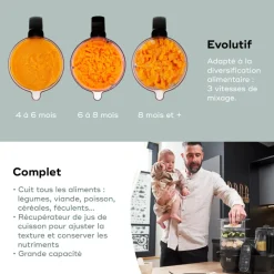 Robot culinaire multifonctions nutribaby + xl mineral black