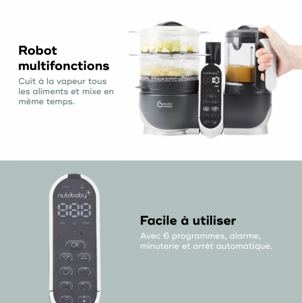Robot de cuisine nutribaby+ industrial grey
