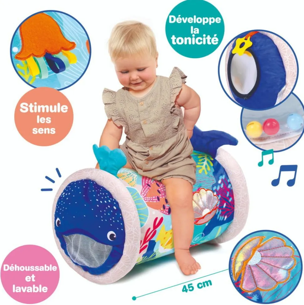 Rouleau d'activités baby roller en tissu baleine