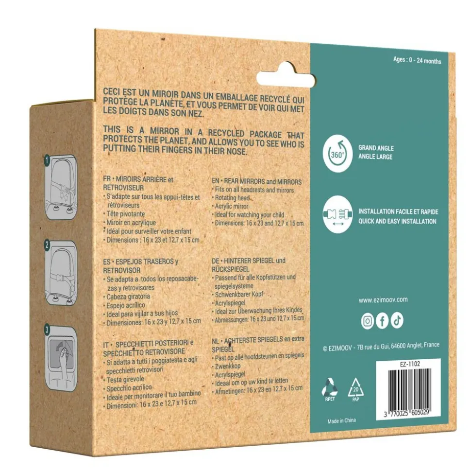 Rétroviseur bébé ezi mirror pack - eco friendly