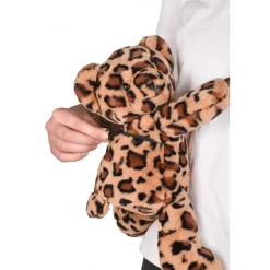 Sac bandoulière ours en peluche 30 cm léopard