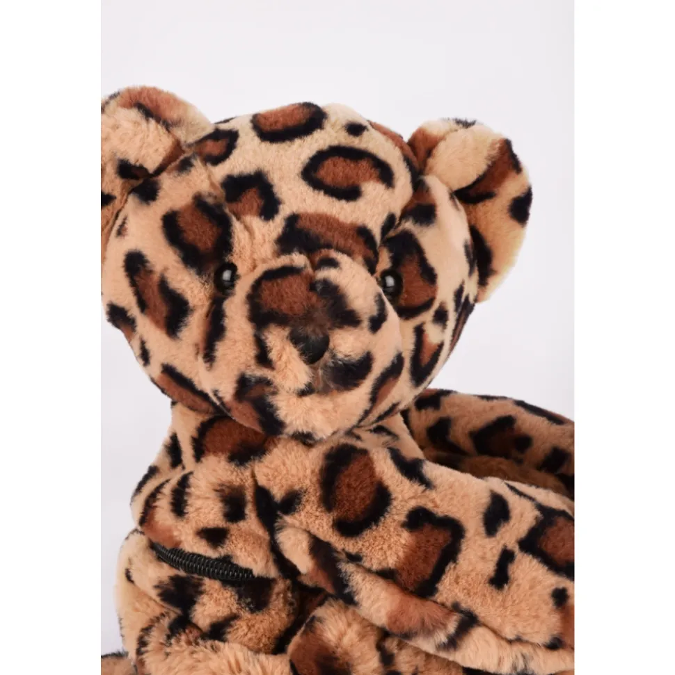 Sac bandoulière ours en peluche 30 cm léopard