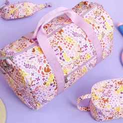 Sac de voyage enfant avec bandoulière fleurs du jardin