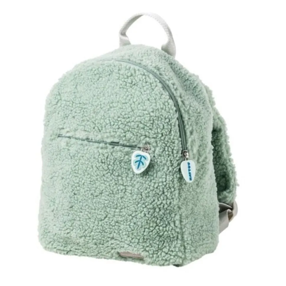 Sac à dos bouclette teddy vert