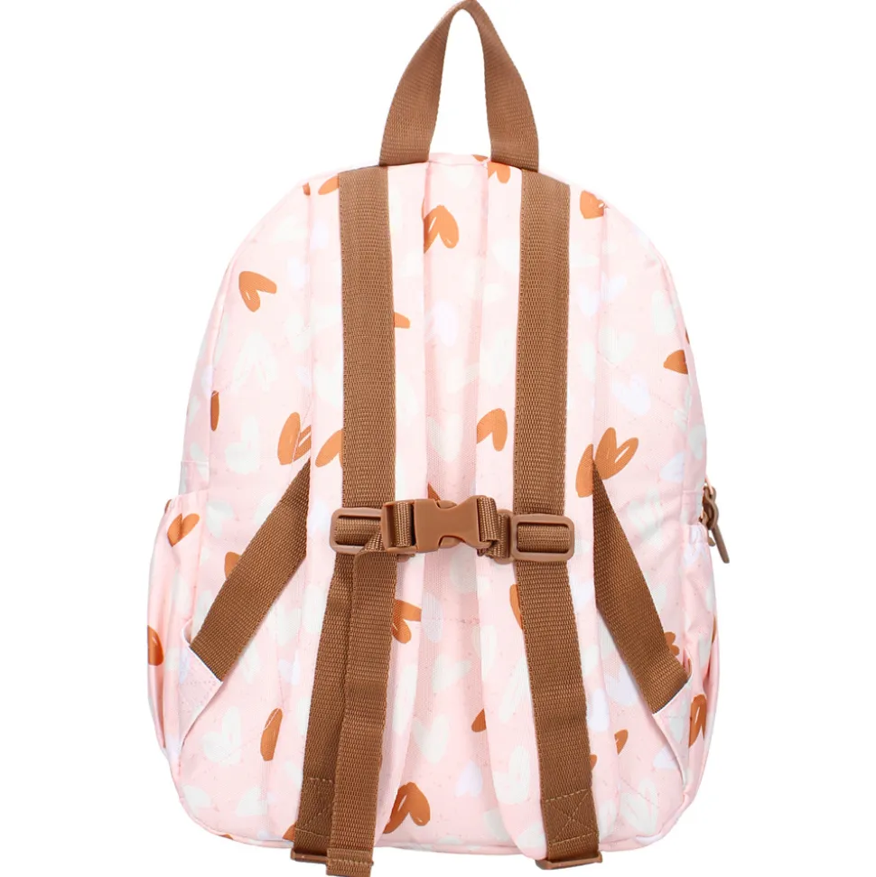 Sac à dos enfant coeurs rose/caramel 36 cm