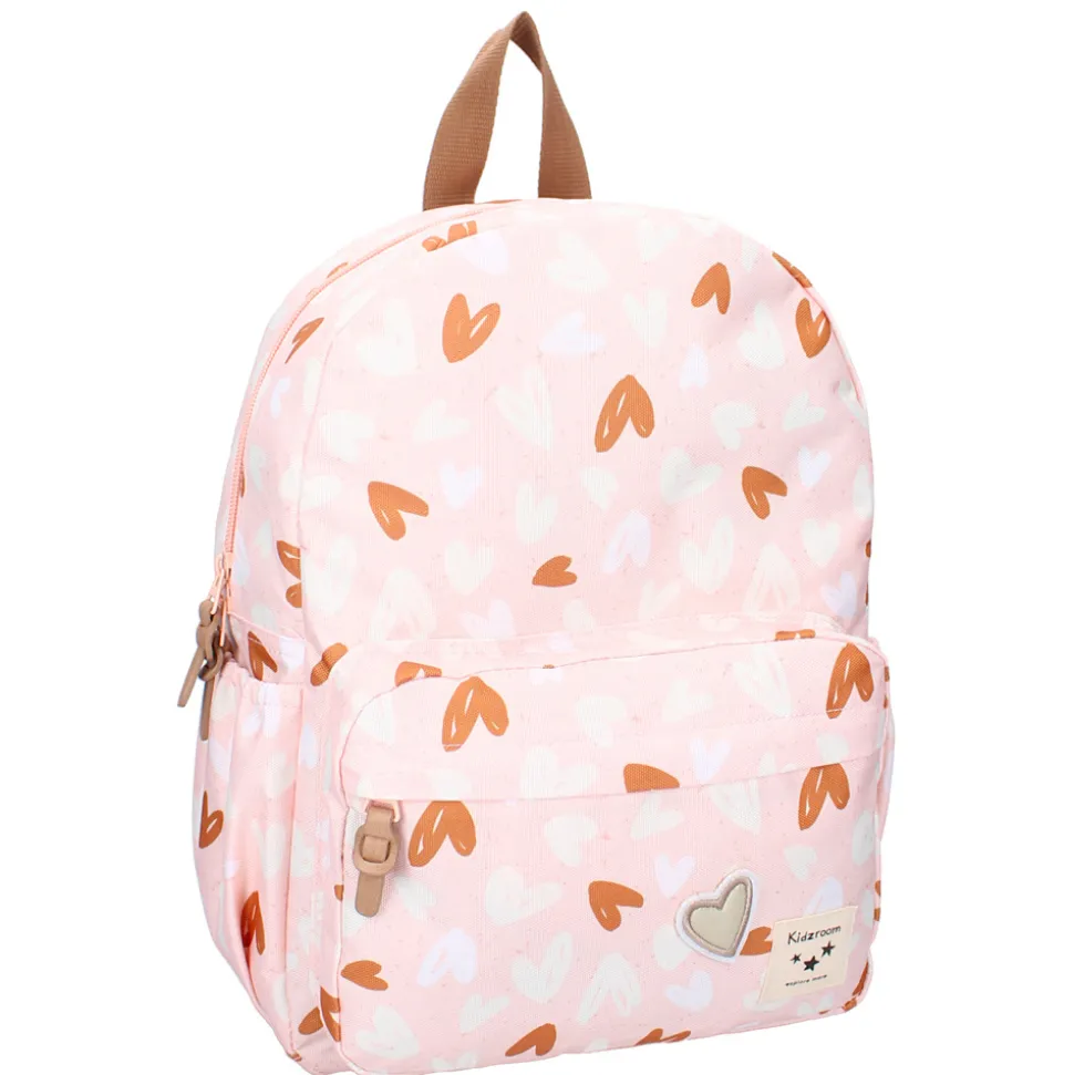 Sac à dos enfant coeurs rose/caramel 36 cm