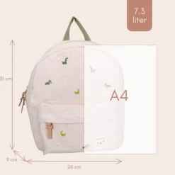 Sac à dos enfant dinosaures beige 31 cm