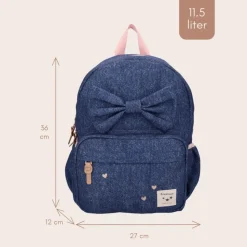 Sac à dos enfant neud bleu denim 36 cm