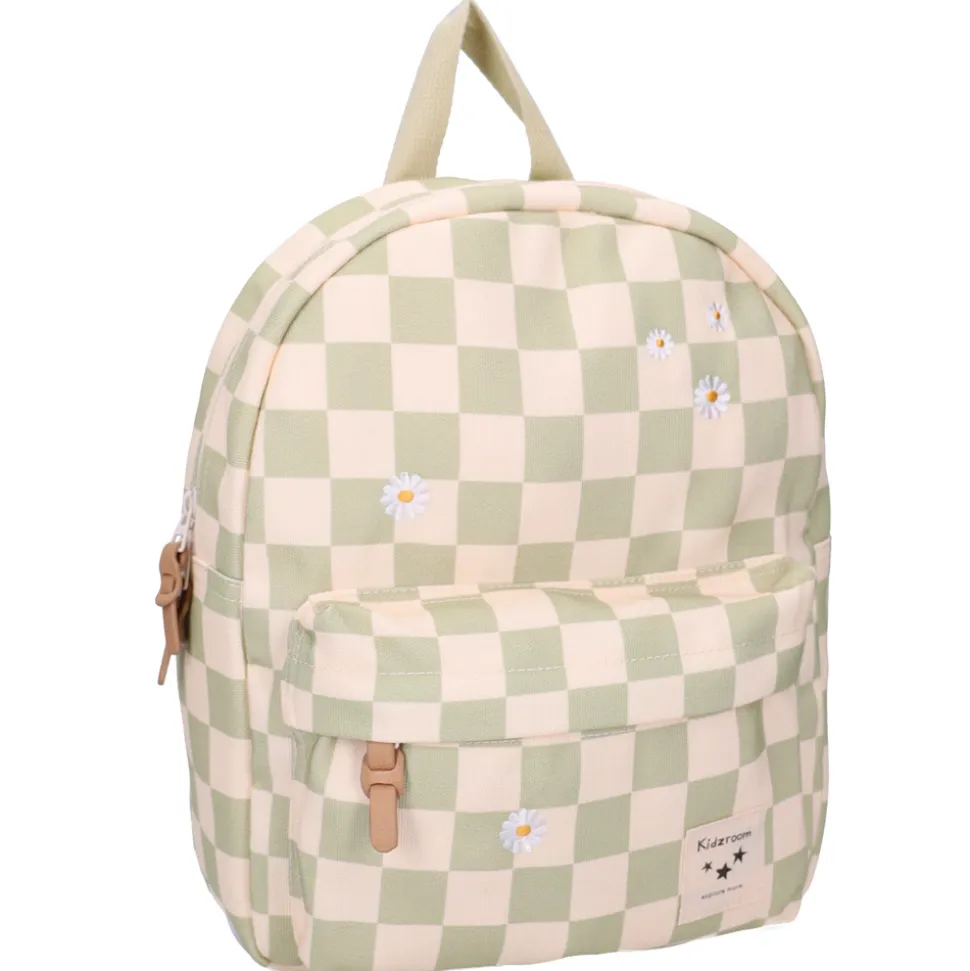 Sac à dos enfant pâquerettes beige/vert 31 cm